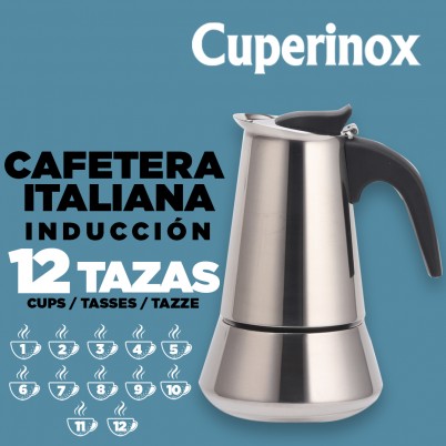 CUPERINOX cafetera italiana 12 tazas|cafetera italiana inducción | cafetera  italiana acero inoxidable